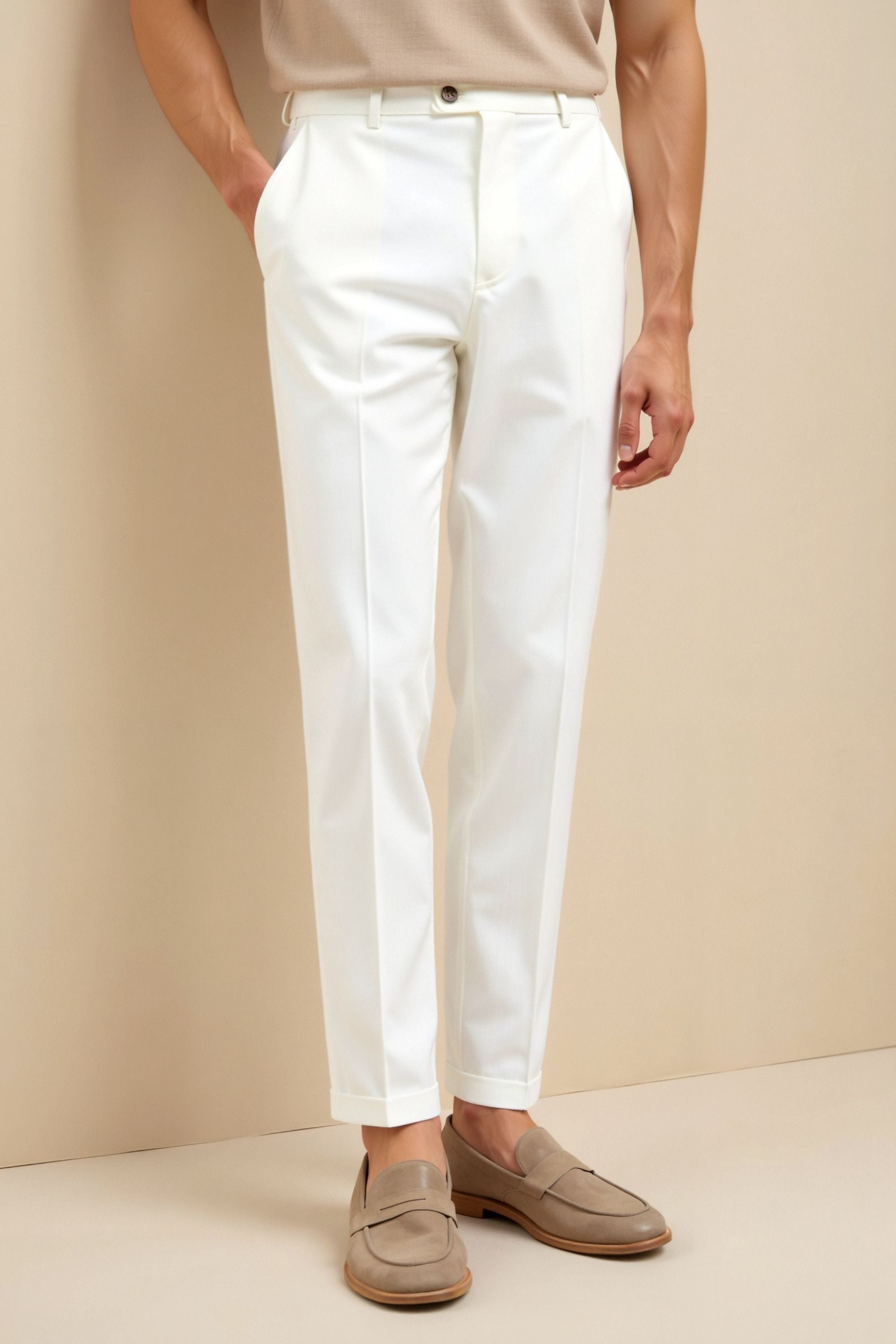 Luxury Regular Fit Chino Ankle Pants