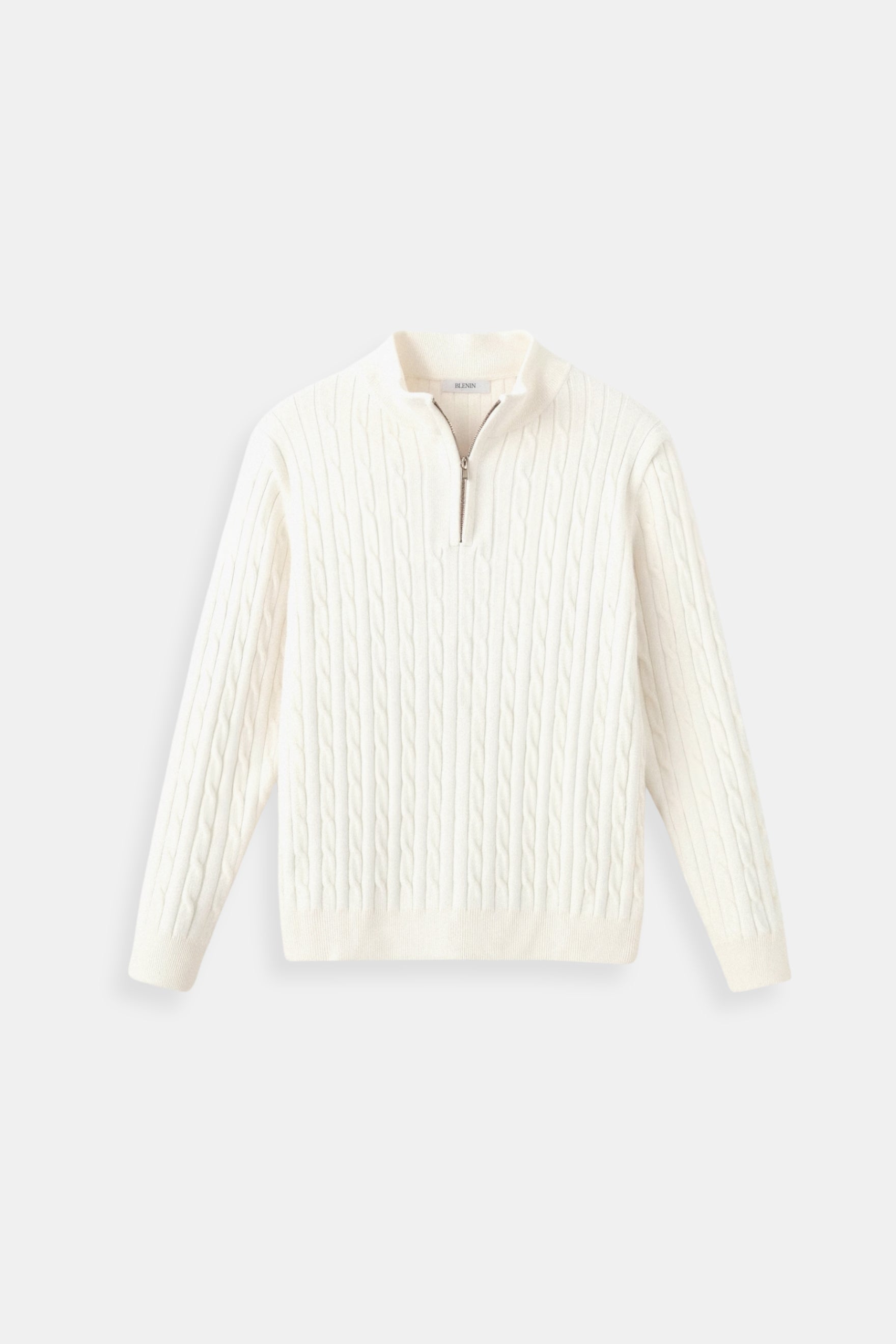 Smart Luxury Cable Knit Zip Sweater