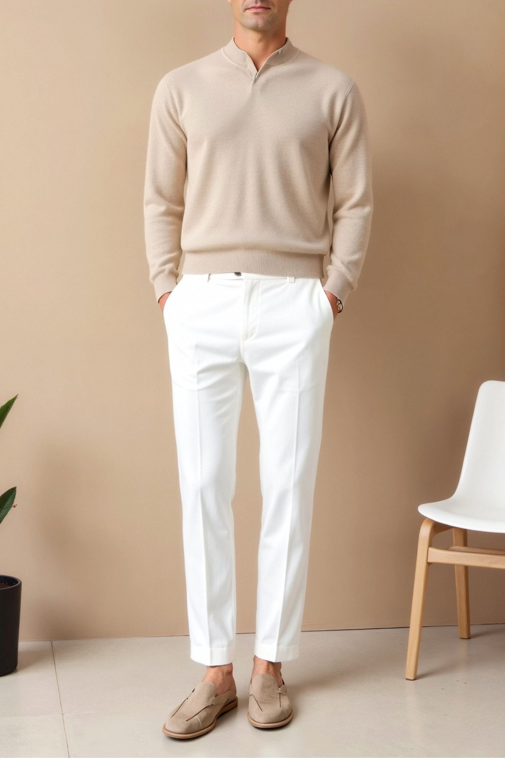 Smart Luxury Regular Fit Chino Ankle Pants