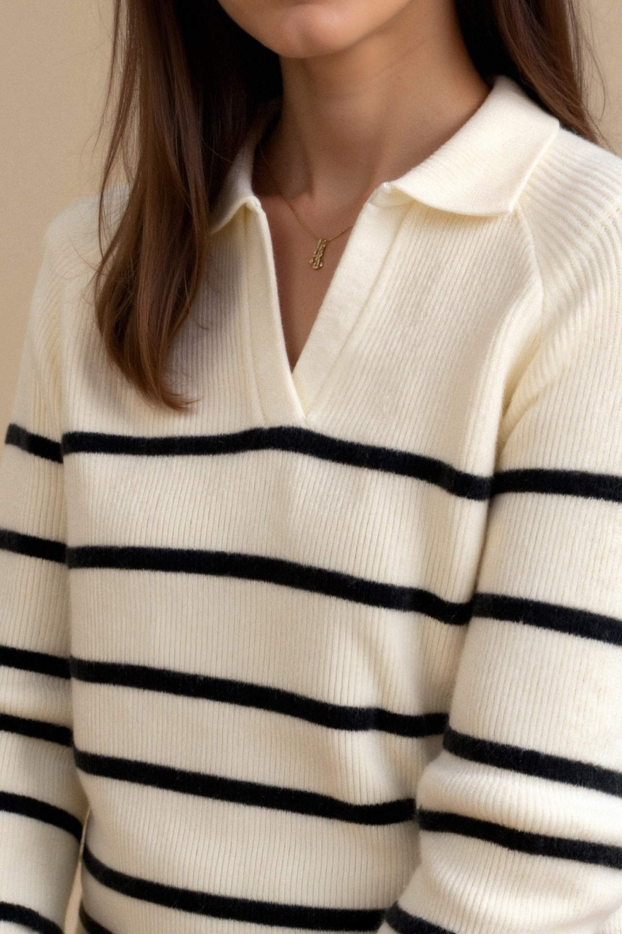 Old Money Classic Striped Raglan Sleeve Sweater