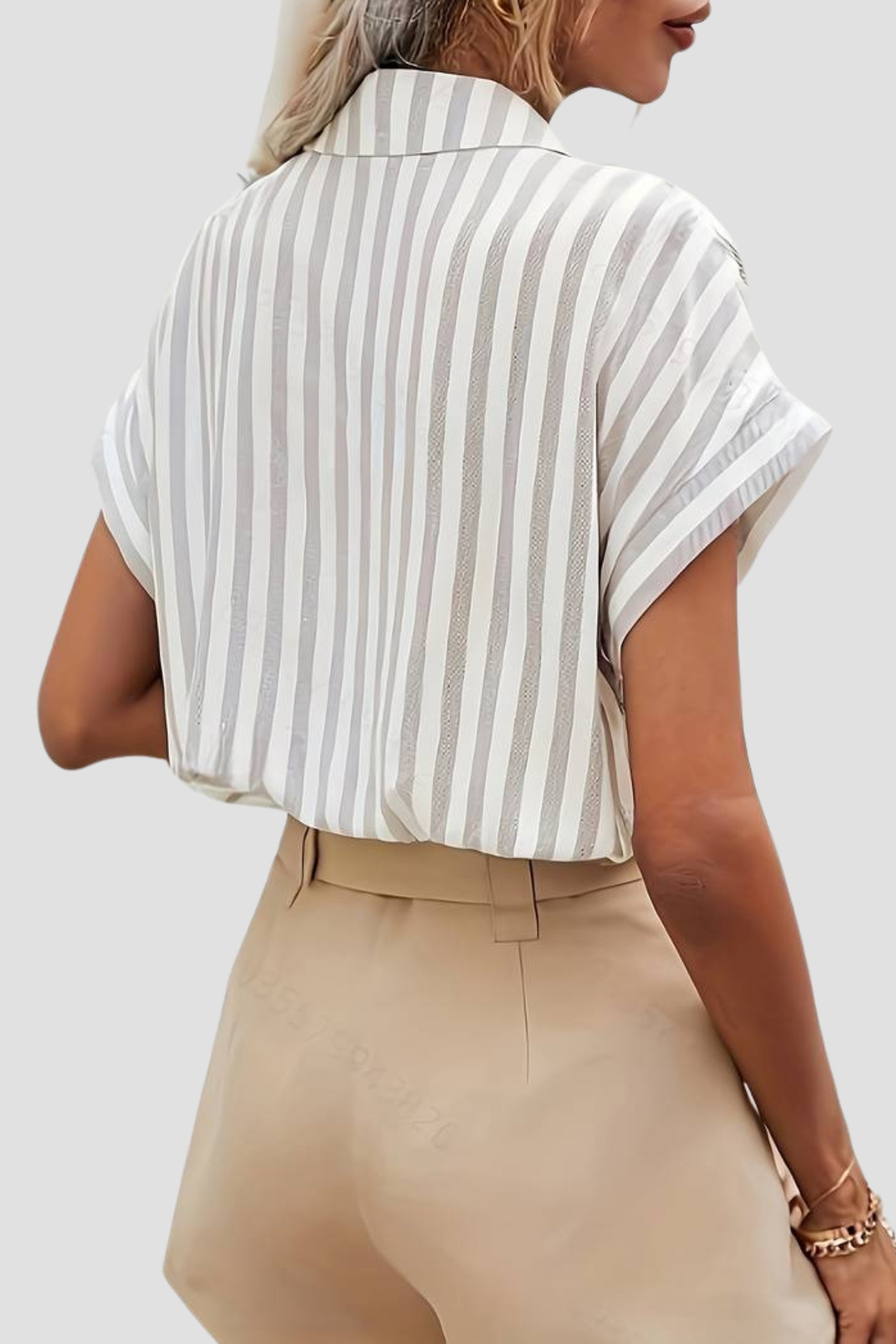 Old Money Casual Summer Elegant  Striped Button Front Shirt