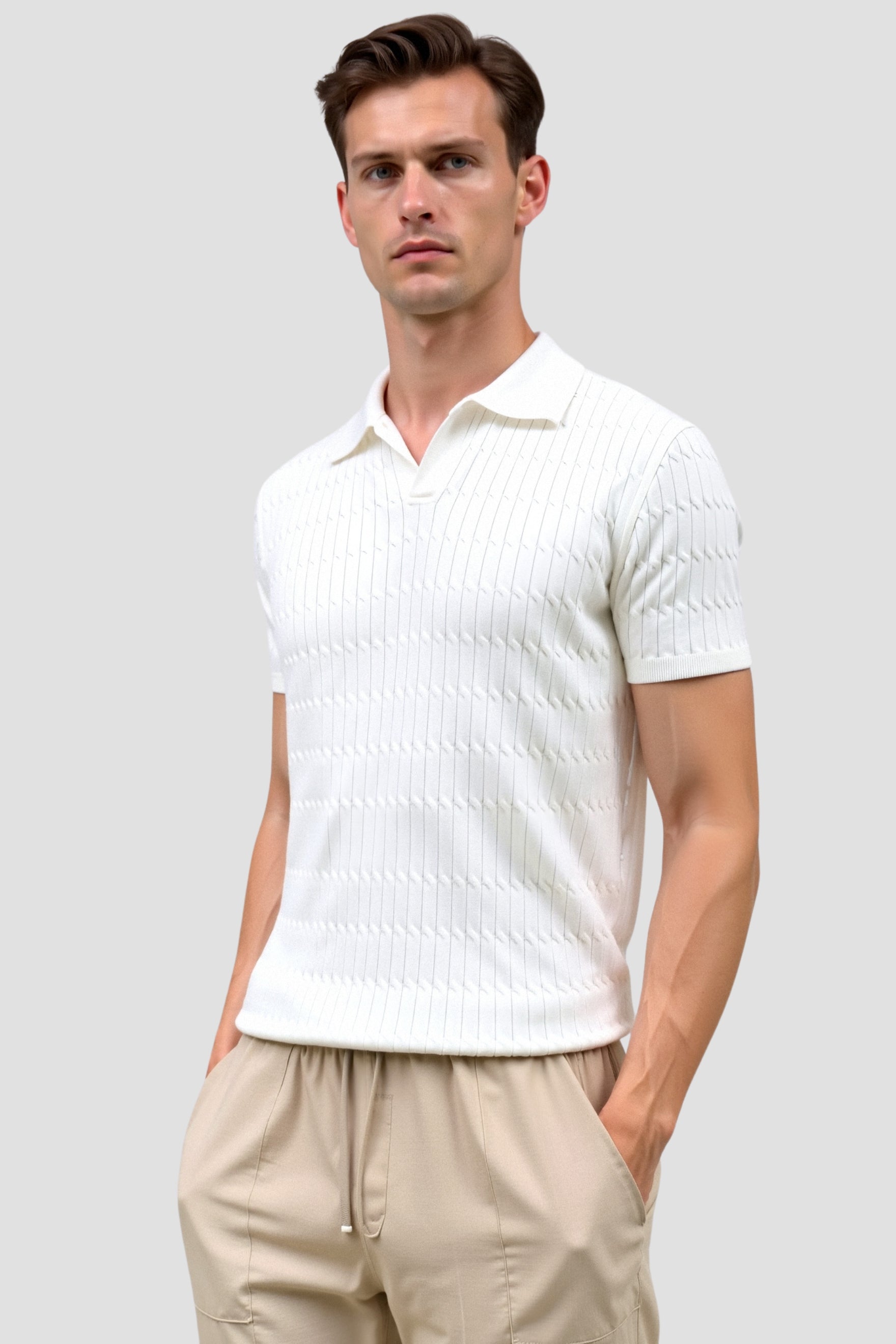 Old Money Lapel Knitted Polo T-Shirt