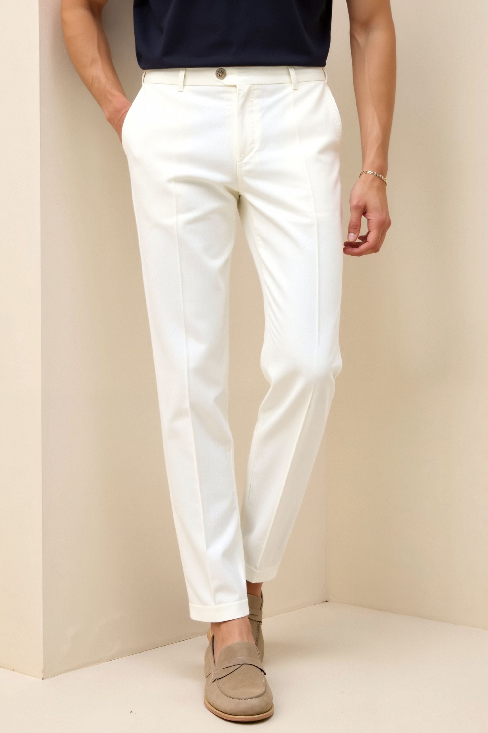 Smart Luxury Regular Fit Chino Ankle Pants