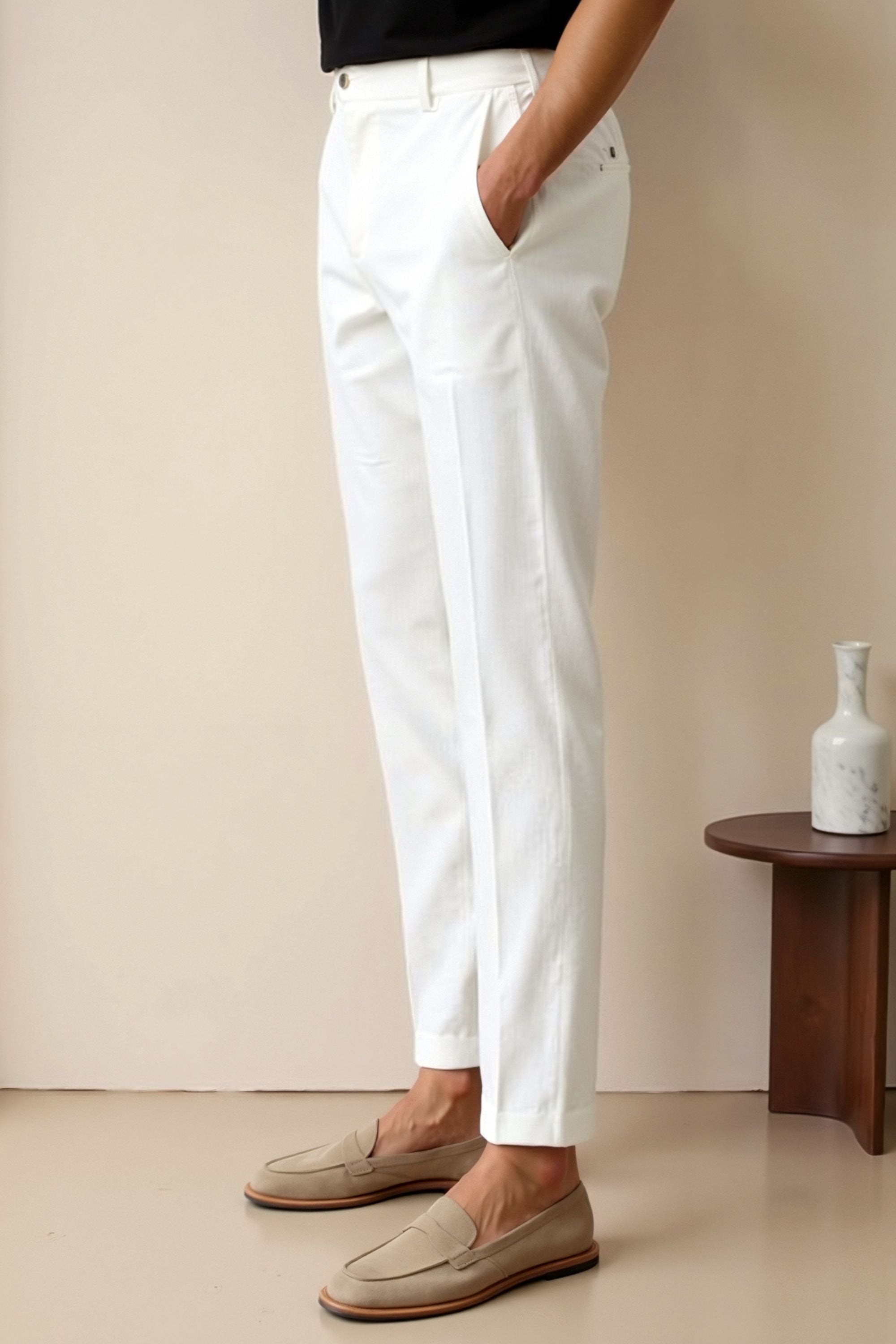 Smart Luxury Regular Fit Chino Ankle Pants