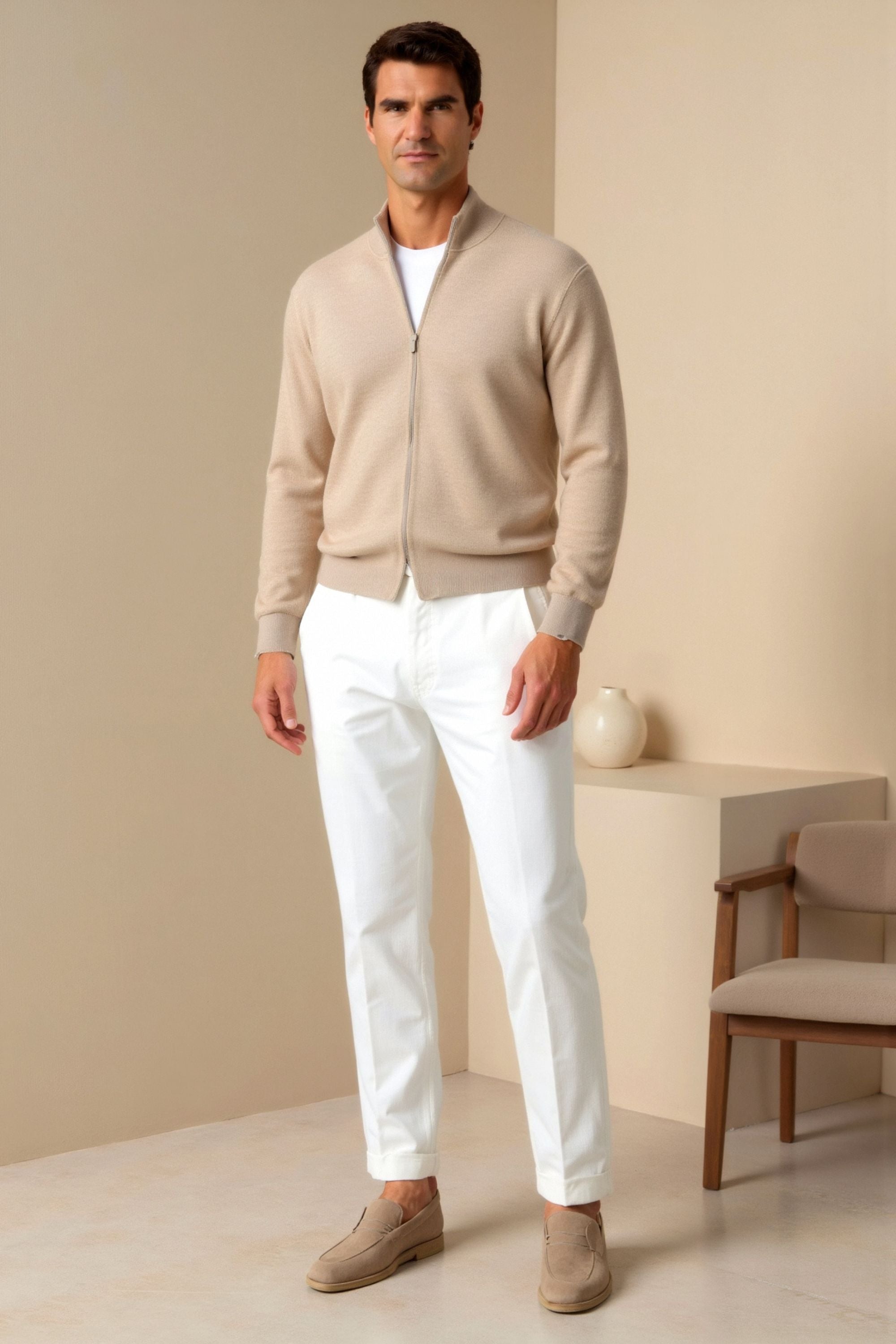 Smart Luxury Regular Fit Chino Ankle Pants